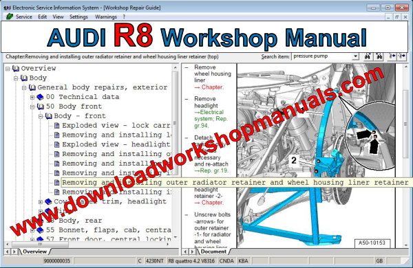 audi r8 workshop manual